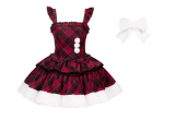 Withpuji Snowy Night Plaid Lolita Dress, Cape, Inner Wear and Accessories