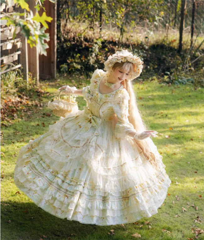 Cat Fairy Daisy Cottage Core Classic Lolita Dress