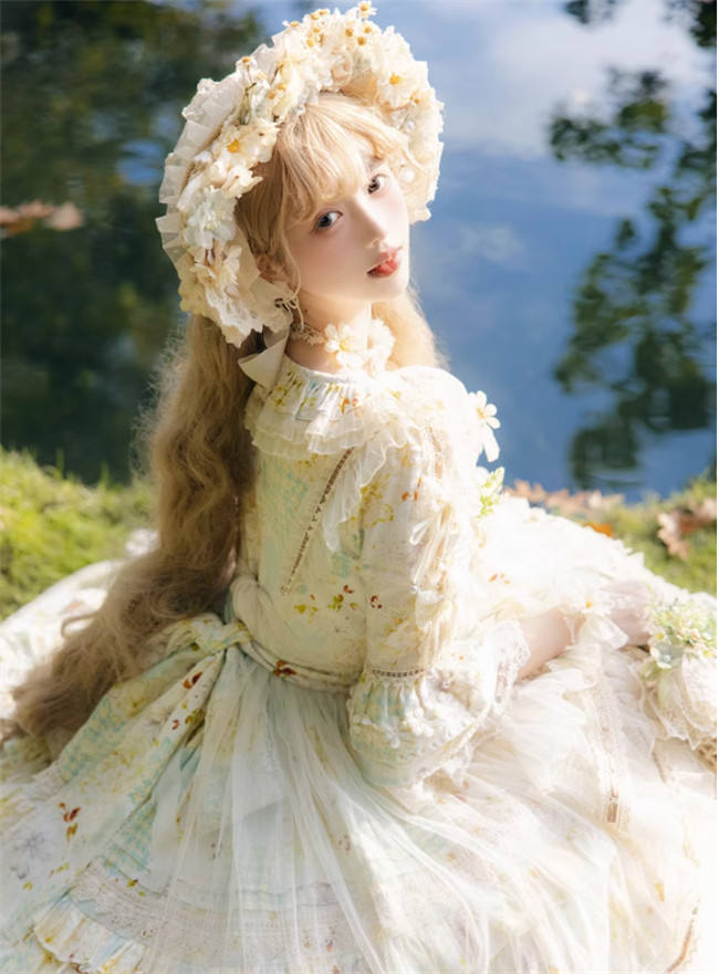 Cat Fairy Daisy Cottage Core Classic Lolita Dress