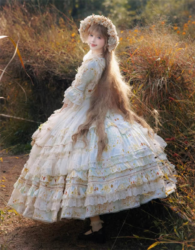 Cat Fairy Daisy Cottage Core Classic Lolita Dress