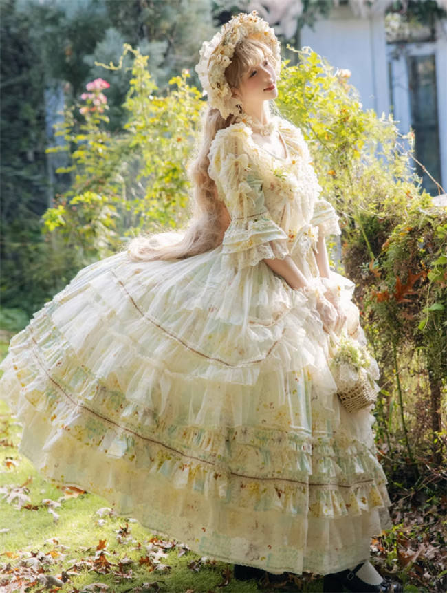 Cat Fairy Daisy Cottage Core Classic Lolita Dress