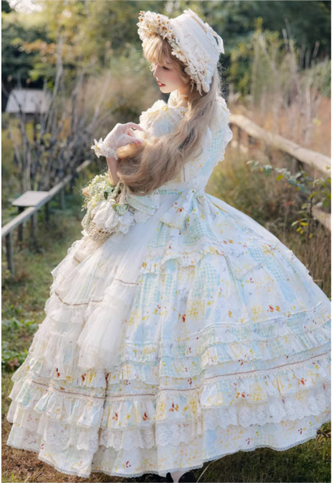 Cat Fairy Daisy Cottage Core Classic Lolita Dress