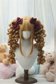 Retro Sweetheart Bobo Cut Lolita Wig and Curls Double Ponytails