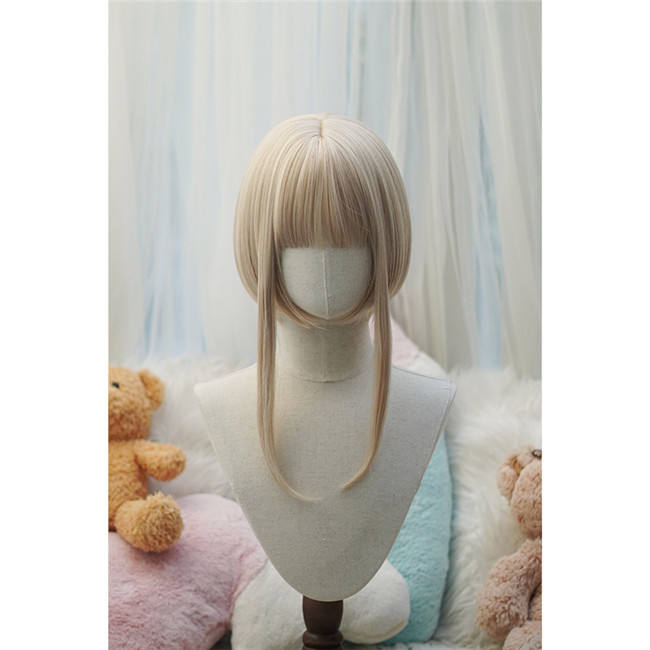 Yuchashui Retro Sweetheart Bobo Cut Lolita Wig and Curls Double Ponytails