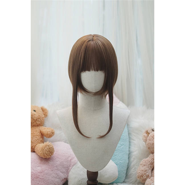 Yuchashui Retro Sweetheart Bobo Cut Lolita Wig and Curls Double Ponytails