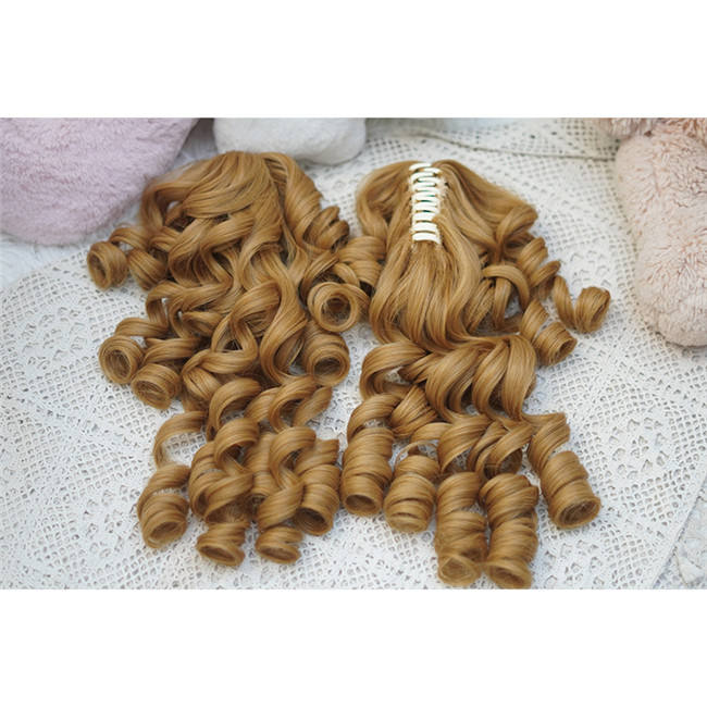 Yuchashui Retro Sweetheart Bobo Cut Lolita Wig and Curls Double Ponytails