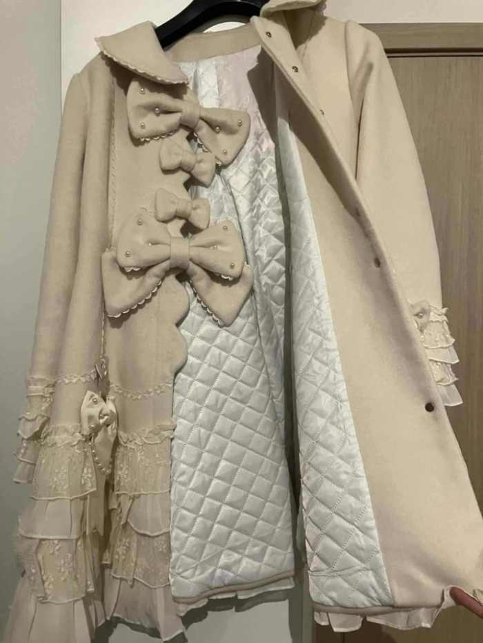 White Bird Pearls Bowknots Sweet Lolita Coat