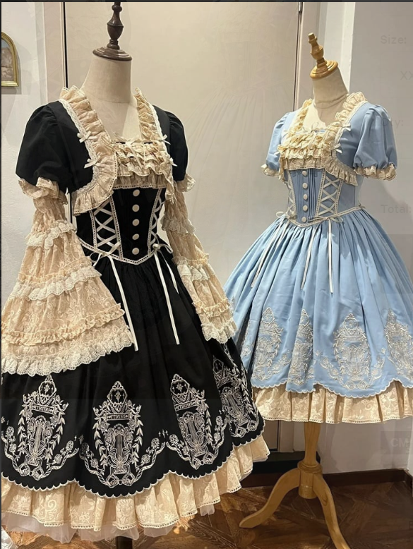 Amber Realm Dream Weaving Strings Classic Lolita Dress, Sleeves and Accessories