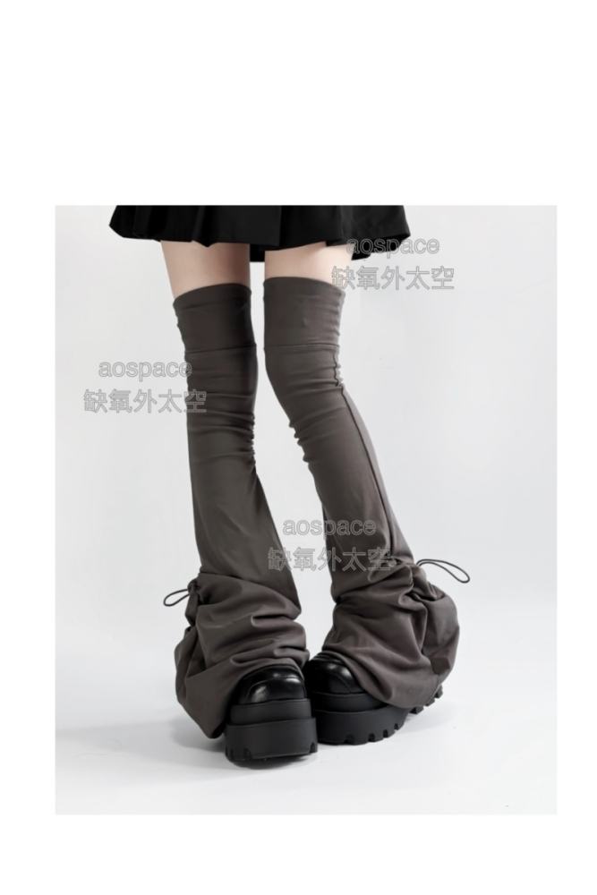 AO Space Bone Heart  Above Knee High Kuro Leg Covers Jirai Kei Clothes