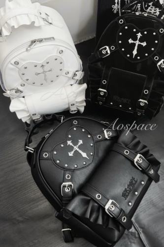 AO Space Absurd Formula Heart Ruffles Kuro Backpack Jirai Kei Fashion
