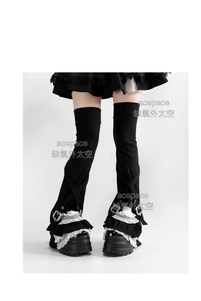 AO Space The Party Kuro Top Lacework Leg Covers Jirai Kei Outfits