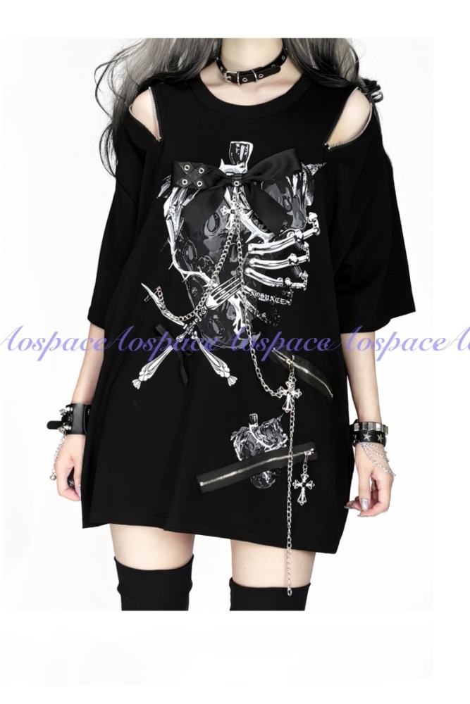 AO Space The Party Kuro Top Lacework Leg Covers Jirai Kei Outfits