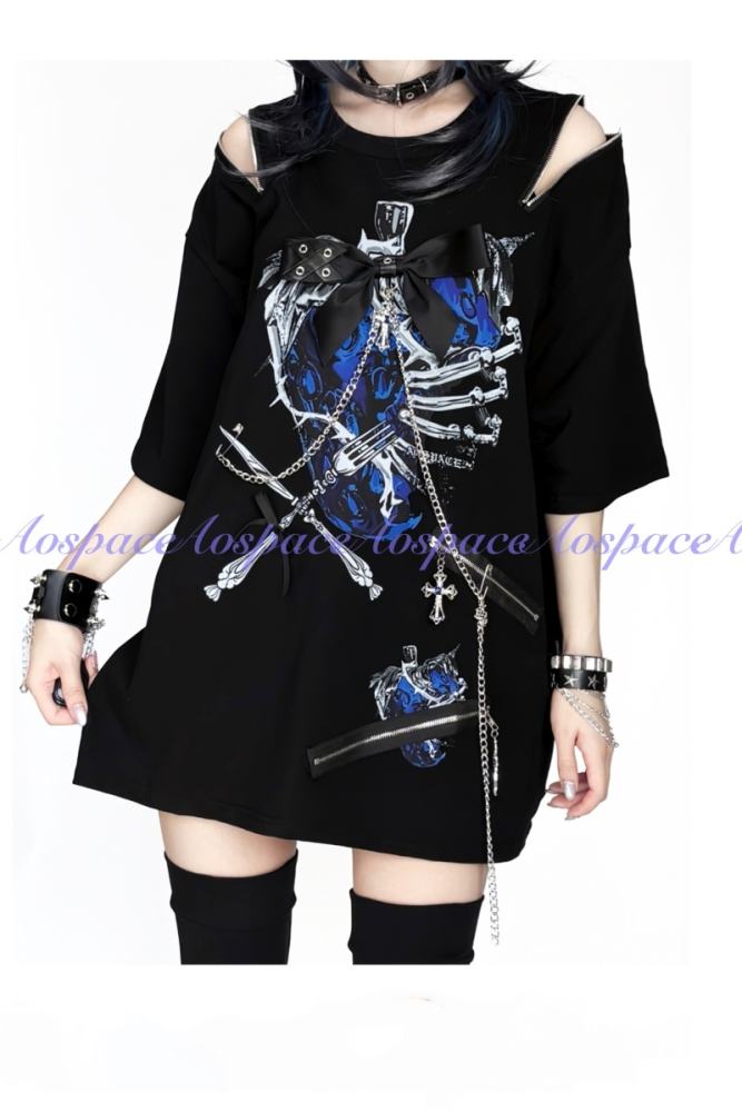 AO Space The Party Kuro Top Lacework Leg Covers Jirai Kei Outfits