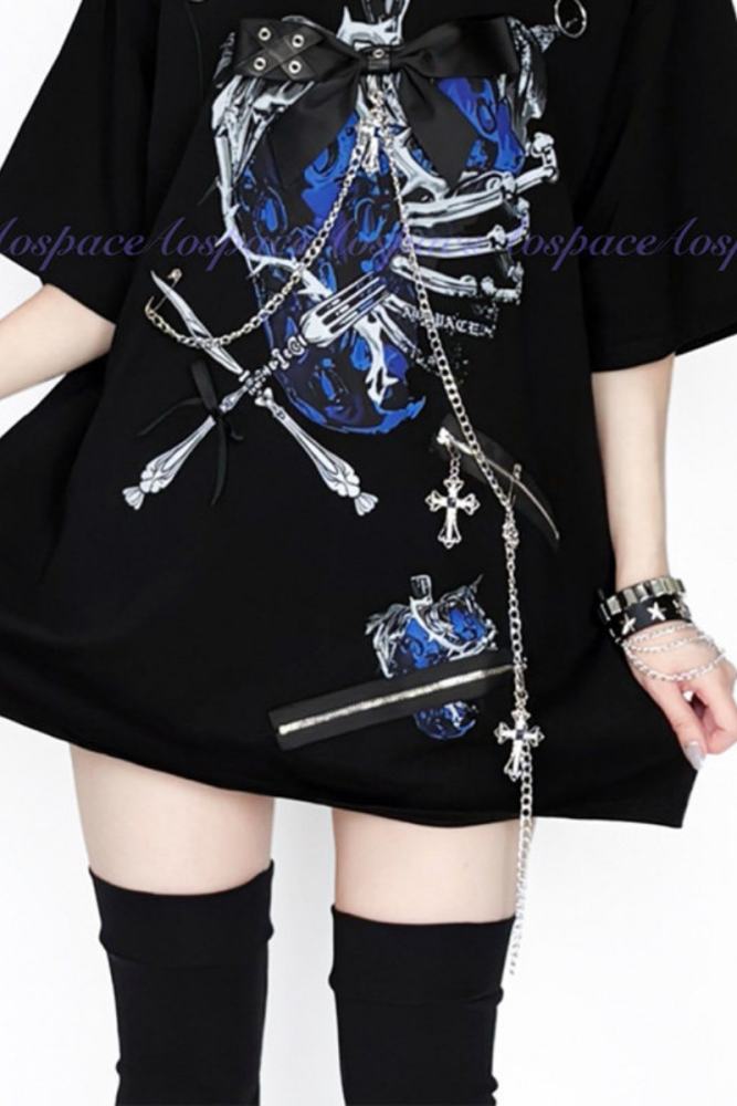 AO Space The Party Kuro Top Lacework Leg Covers Jirai Kei Outfits