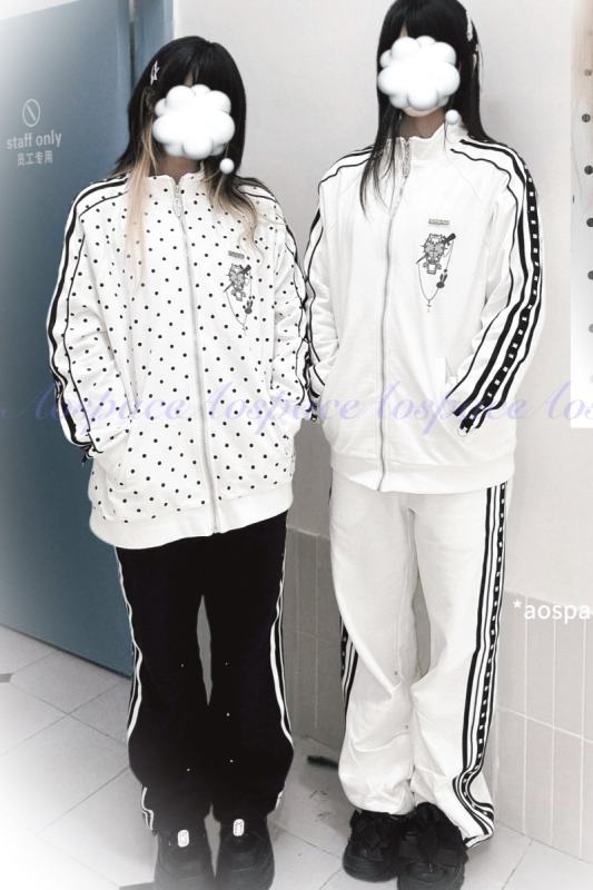 AO Space Homebody Weekly Loose Coat Black White Pants Jirai Kei Fashion