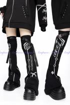 AO Space Cyber Road Printed Above Knee High Kuro Leg Covers Jirai Kei Clothes