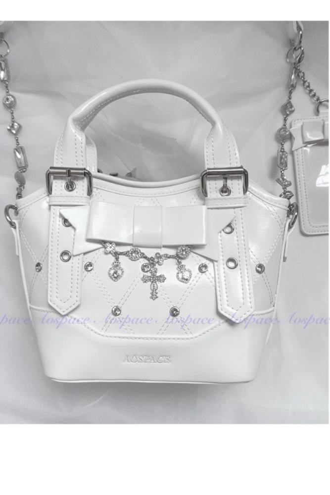 AO Space Rose Heartstrings Kuro Crossbody Tote Bag Jirai Kei Fashion