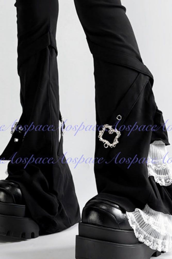 AO Space The Party Kuro Top Lacework Leg Covers Jirai Kei Outfits