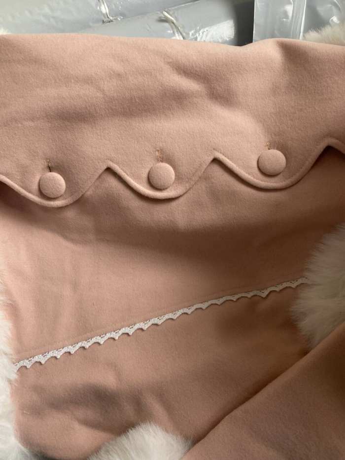 Pink Elegant Lolita Jacket Heart & Fur Collar