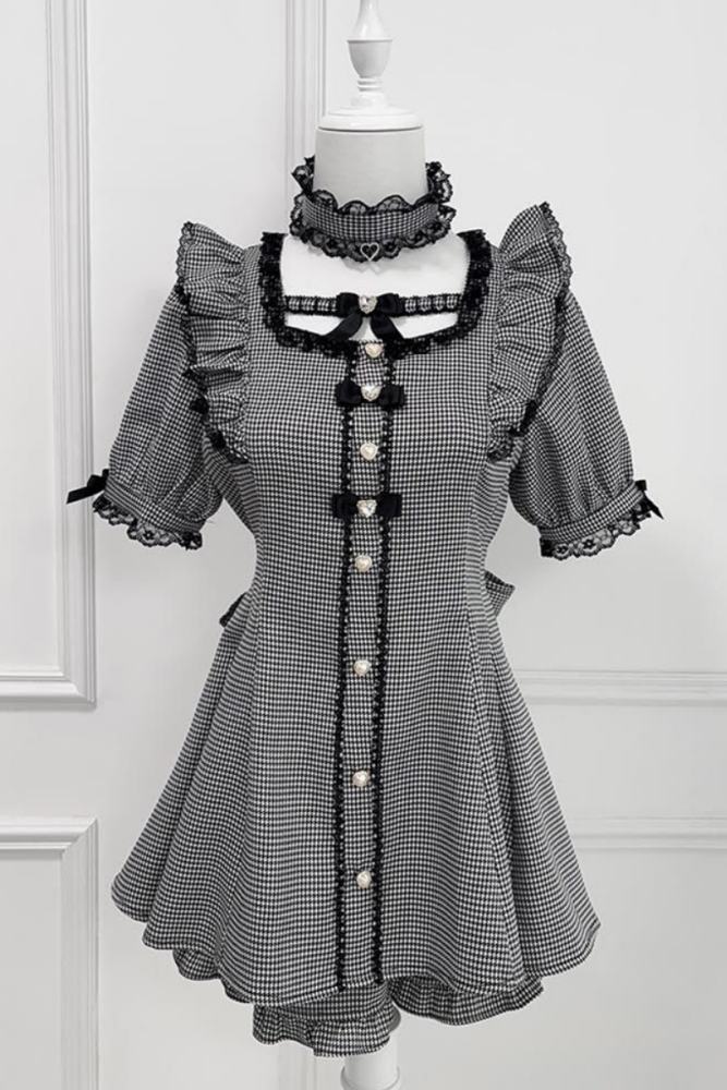 Nekura Slim Lacework Kuro Set Jirai Kei Clothes