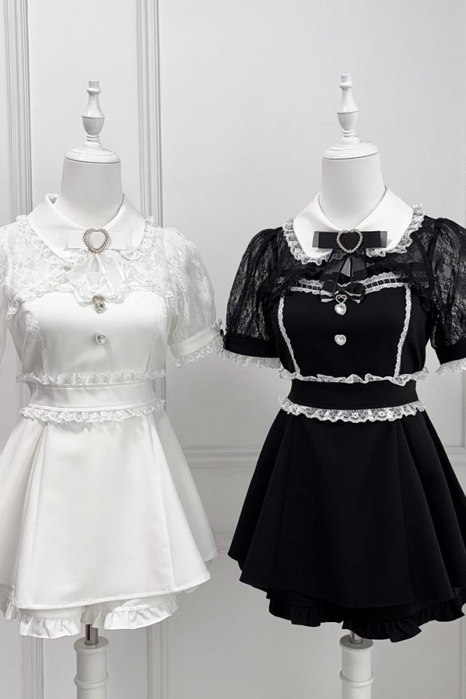 Nekura Hollowed Lacework White Set Jirai Kei Clothes