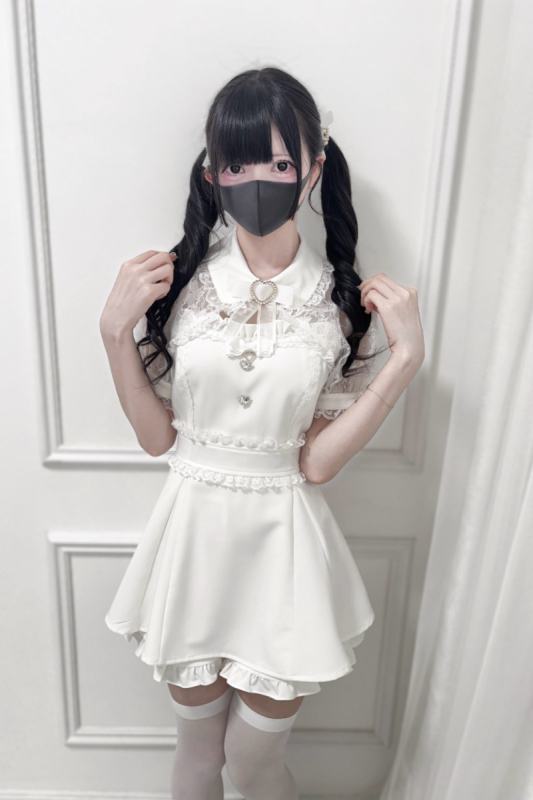 Nekura Hollowed Lacework White Set Jirai Kei Clothes