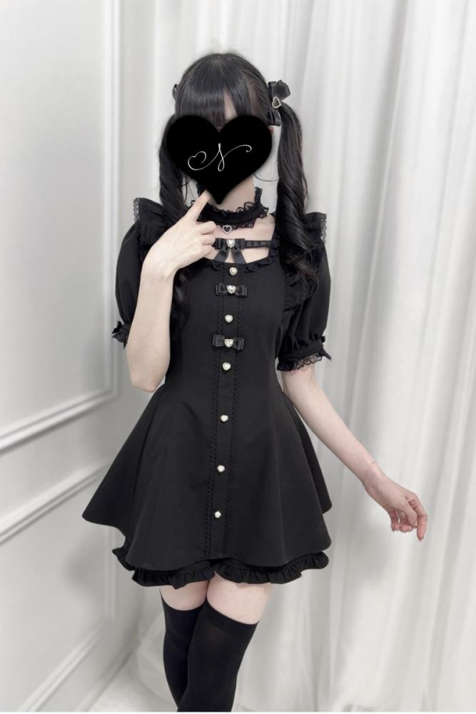 Nekura Slim Lacework Kuro Set Jirai Kei Clothes