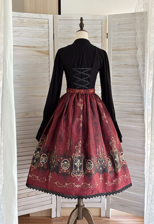 Miss Point the Bloody Night Lamp Keeper Gothic Lolita Skirt