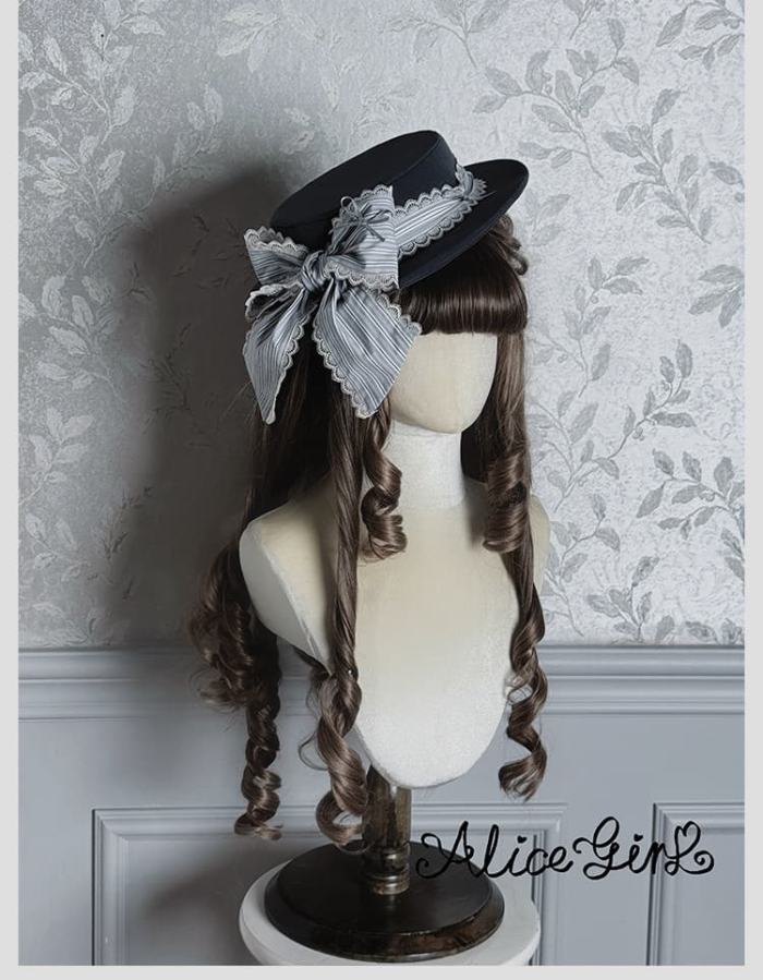 Alice Girl Duke of Victoria Classic Lolita Stripe Skirt, Corset Overskirt, Blouse and Coat