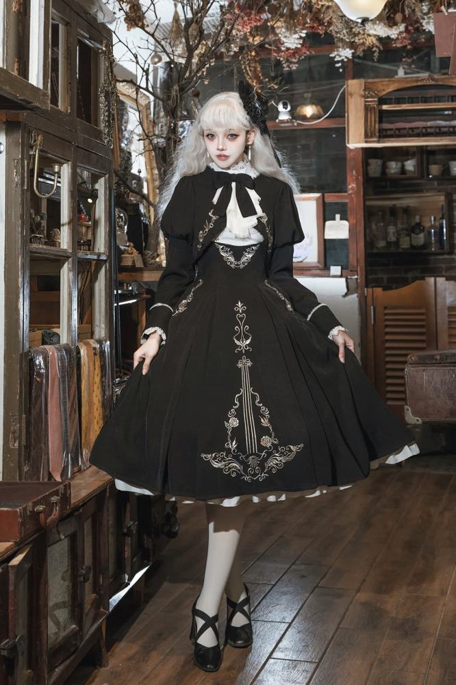 Violin Variations Classic Lolita Salopette, Blouse and Coat