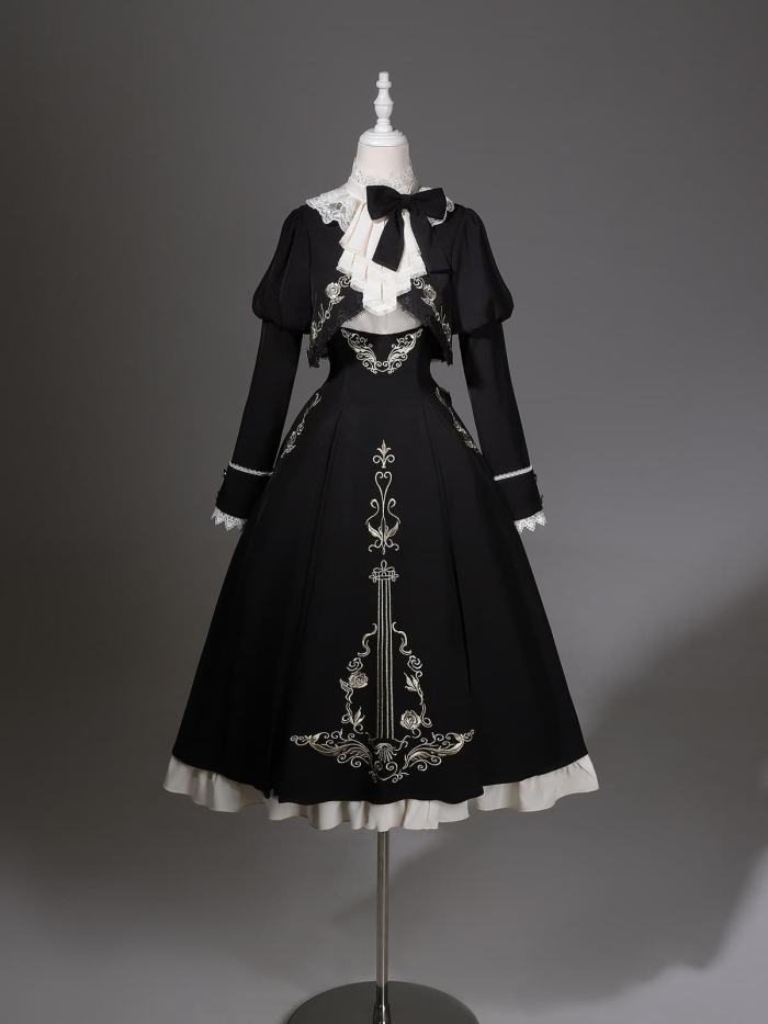 Violin Variations Classic Lolita Salopette, Blouse and Coat