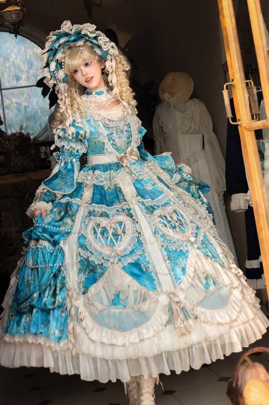 Bramble Rose Antique Cake Almond Blossom Classic Lolita Dress Full Set