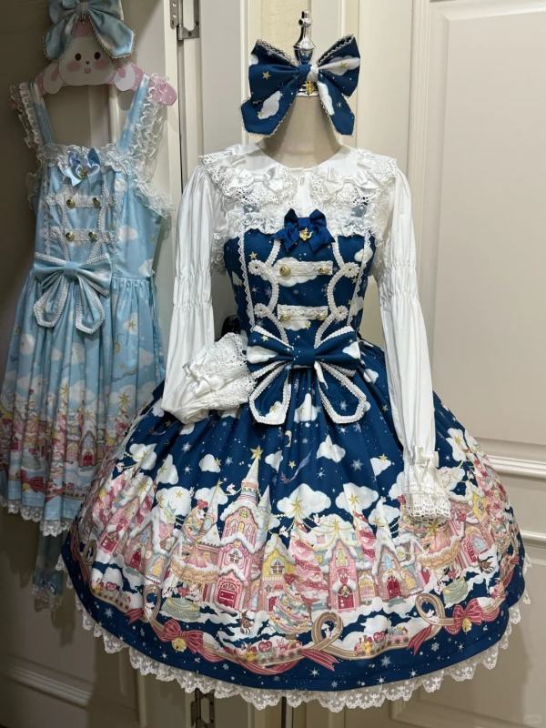 Night Sky Flight Sweet Lolita Jumper JSK Dress and Accessories