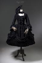 Lingxi Lolita Night Falls on Versailles Gothic Top + Skirt Set