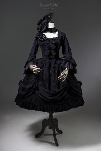 Lingxi Lolita Night Falls on Versailles Gothic Top + Skirt Set
