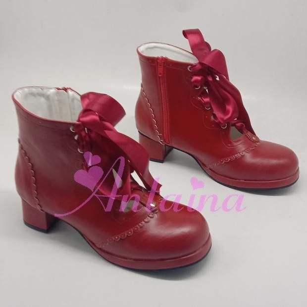 Purple Platform Lolita Shoes White Bow
