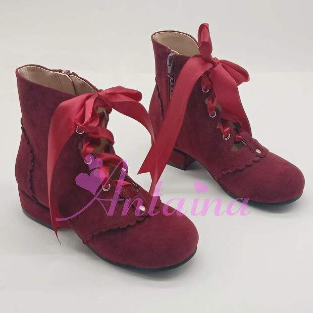 Purple Platform Lolita Shoes White Bow