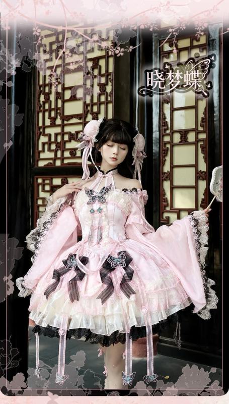 Alice Girl Xiaomeng Butterfly Qi Lolita Dress Fullset