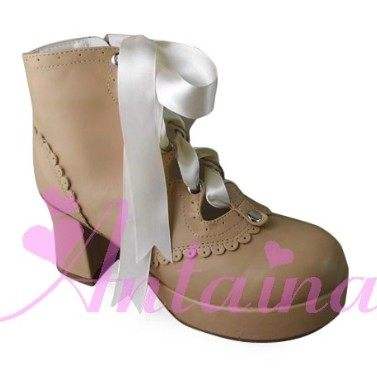 Purple Platform Lolita Shoes White Bow