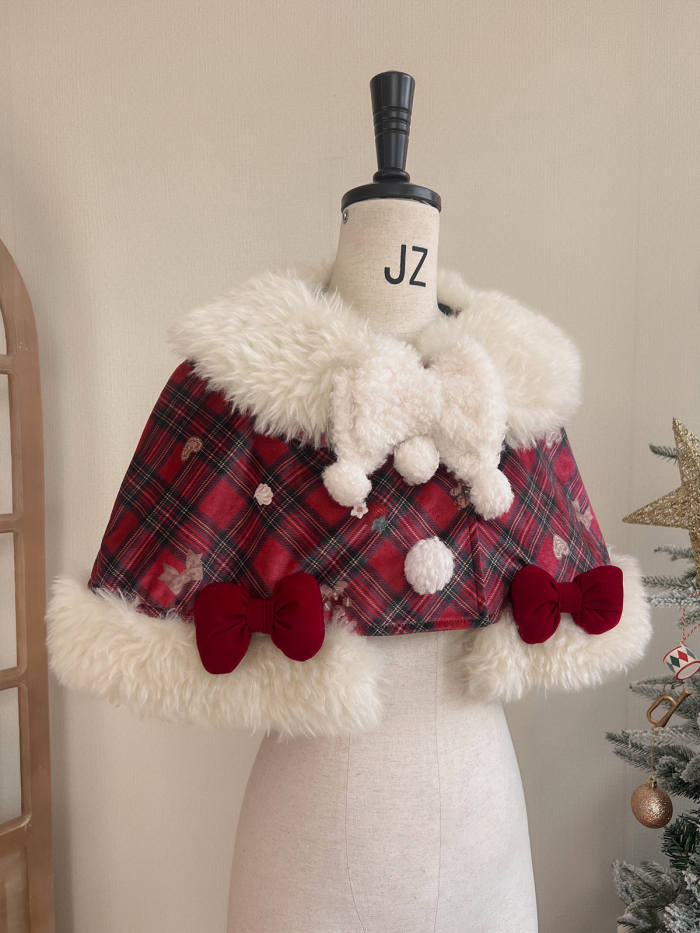 Tantuan Gingerbread Man Gingham Red Black Winter Lolita Dress