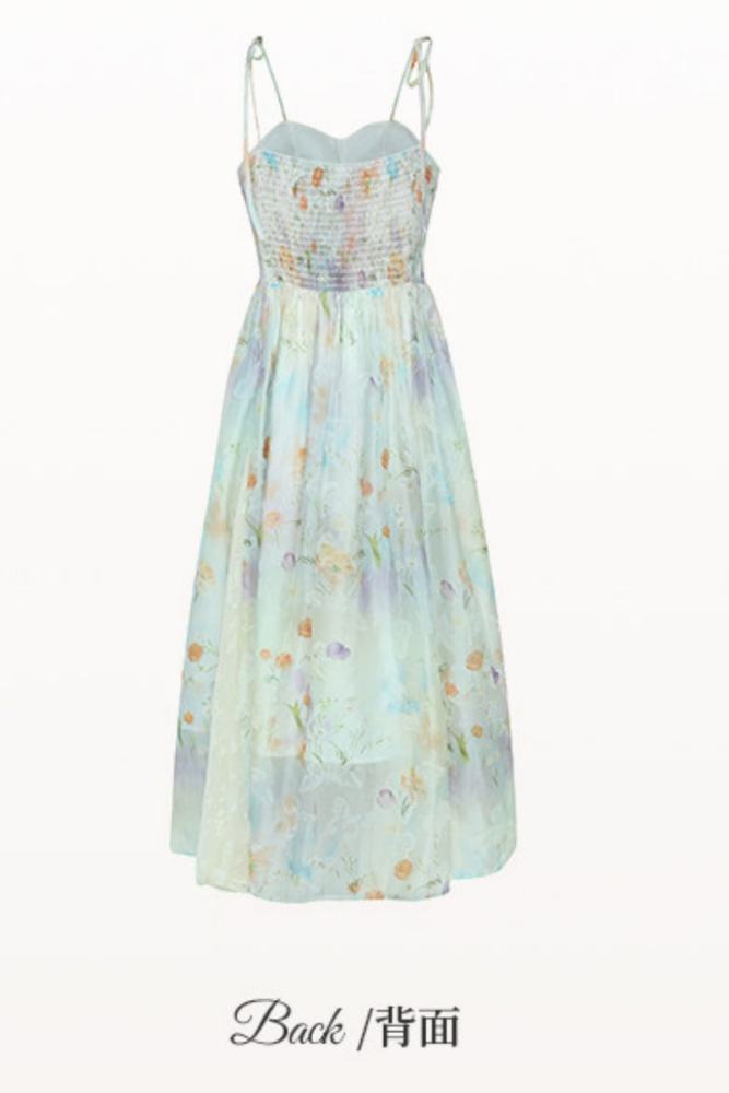 Hard Candy Plus Size Butterfly Shadows Retro Pastel Floral Strap Dress