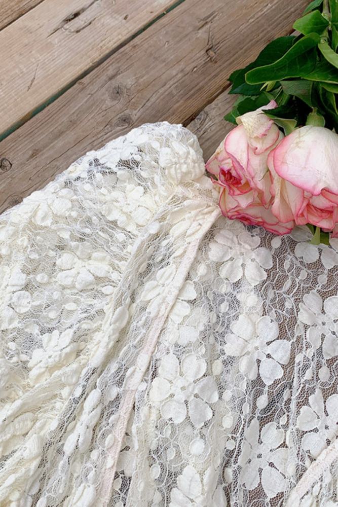Hard Candy Retro Lace Knitted Flowers Beige Cardigan