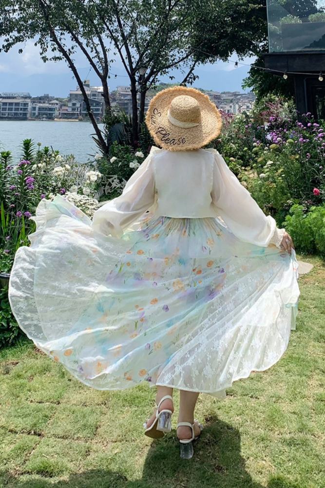 Hard Candy Plus Size Butterfly Shadows Retro Pastel Floral Strap Dress
