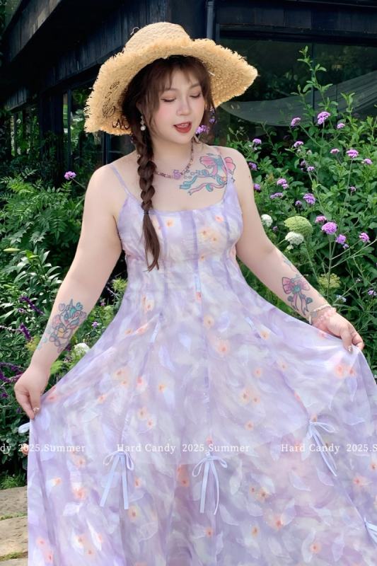 Hard Candy French Vacation Spaghetti Strap Purple Dress and Outerwear Top