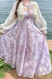 Hard Candy French Vacation Spaghetti Strap Purple Dress and Outerwear Top