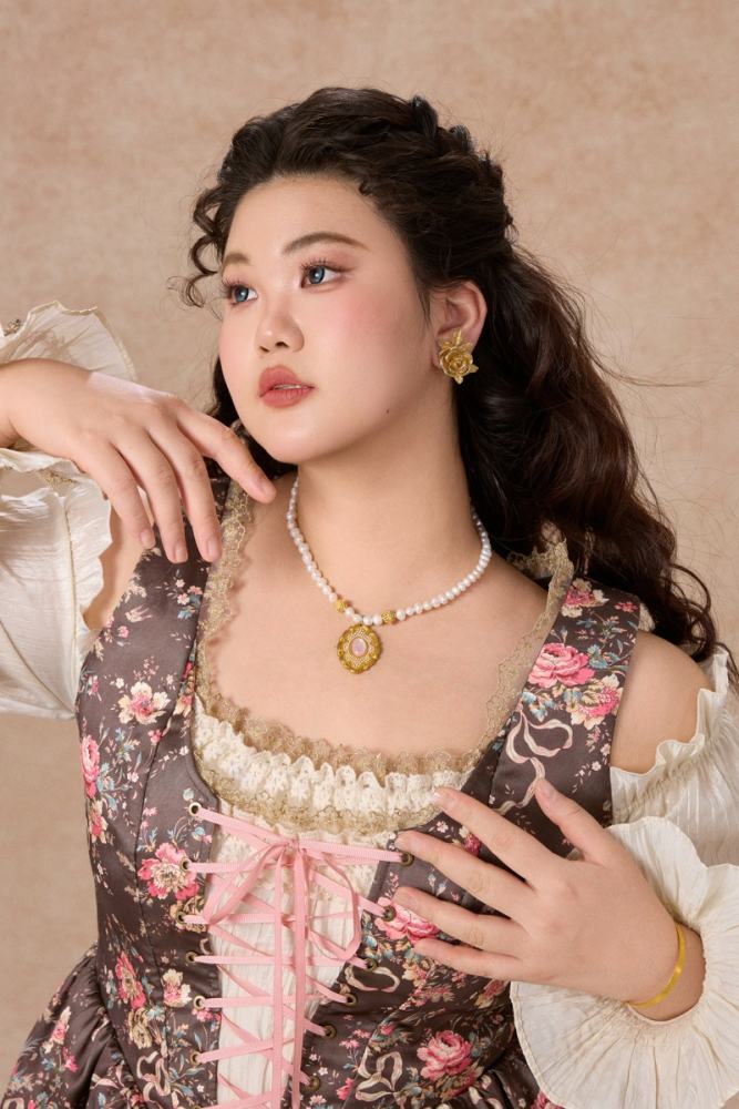 Provence Diary Fake Two Pieces Off Shoulder Floral Plus Size Dresses for Women