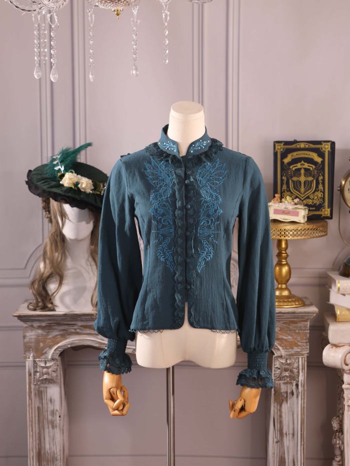 The Splendor of Gold&Siliver Tree Vintage Embroidery Lolita Blouse