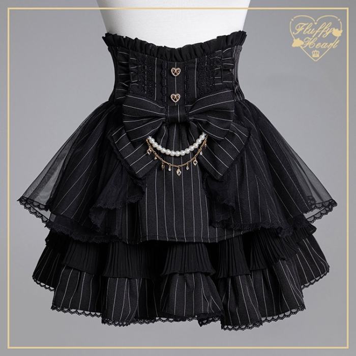 Fluffy Heart Dreamy Desserts Japanese Girlish Lace Cake Skirt Jirai Kei Fashion