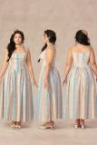 Rainbow Bridge Pastoral Lace Up Fishbone Dresses for Women