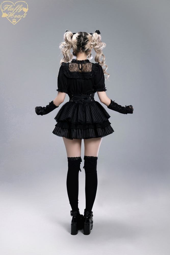 Fluffy Heart Dreamy Desserts Japanese Girlish Lace Cake Skirt Jirai Kei Fashion